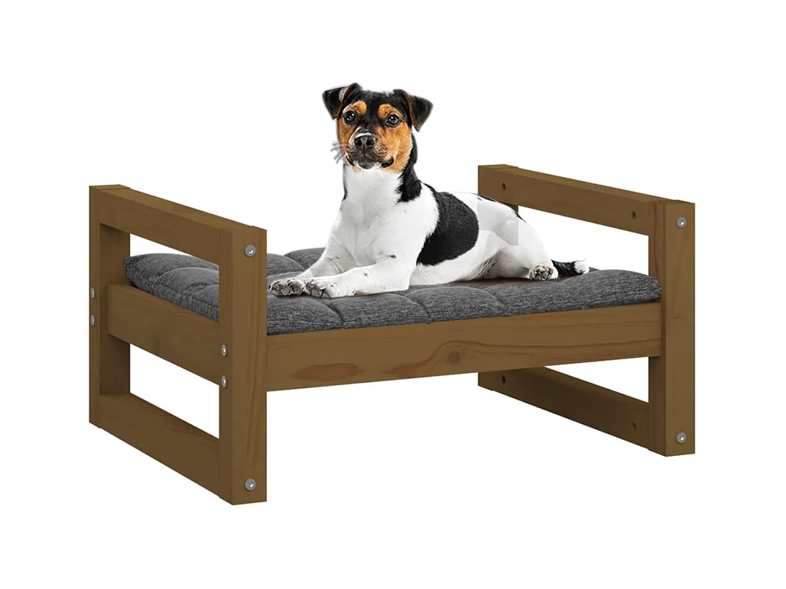 Harelbeke  Lit pour cen Marron miel 55,5x45,5x28 cm Bois de pin solide