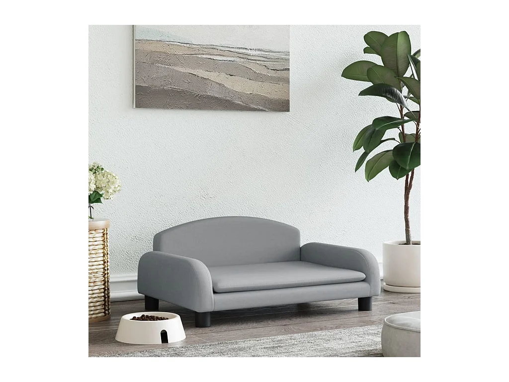 Nezihe  Lit pour cen gris clair 70x45x30 cm tissu