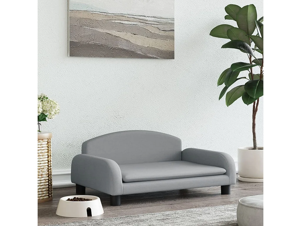 Nezihe  Lit pour cen gris clair 70x45x30 cm tissu