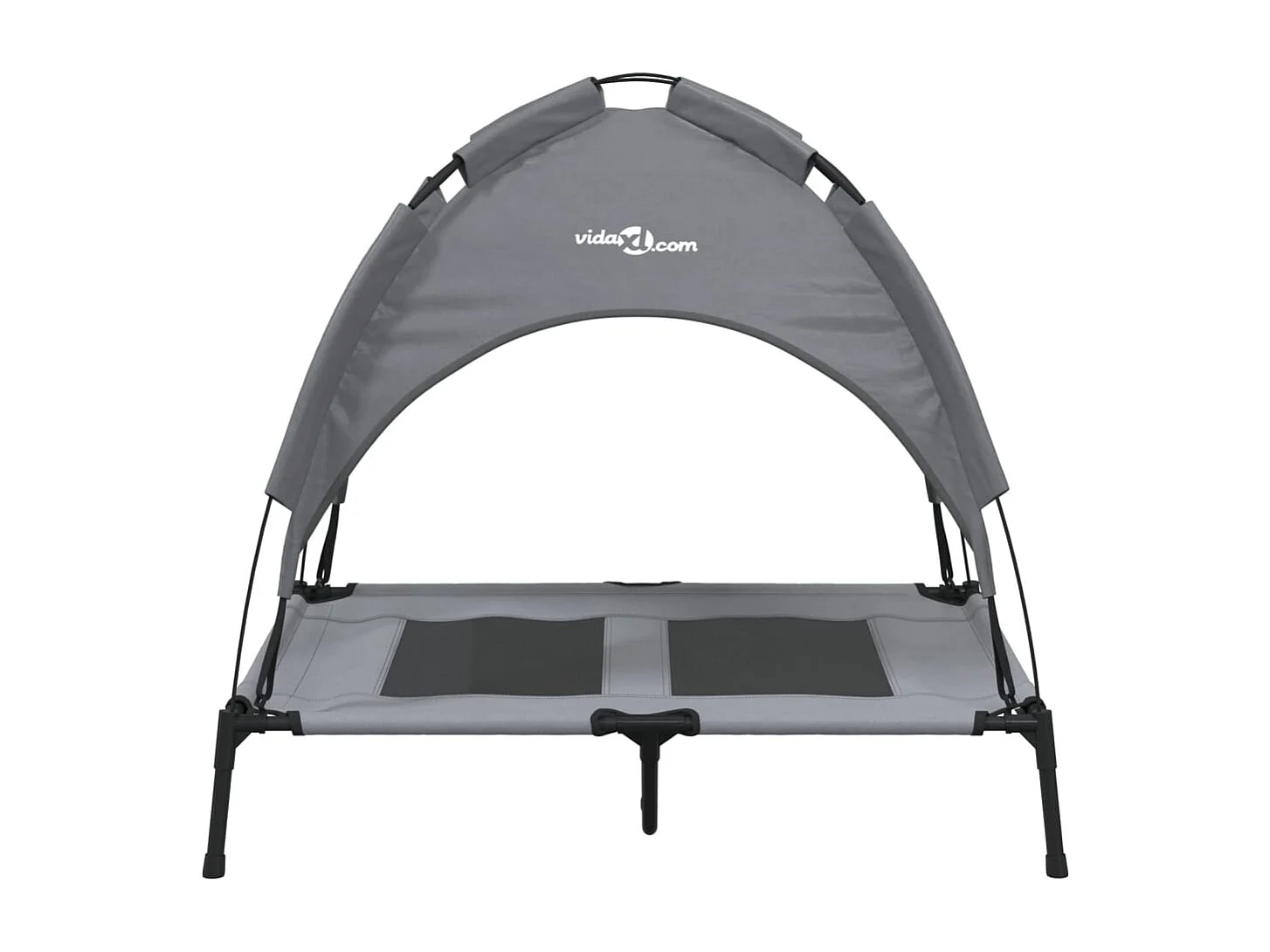 Selvya  Lit pour cen avec auvent anthracite tissu Oxford et acier