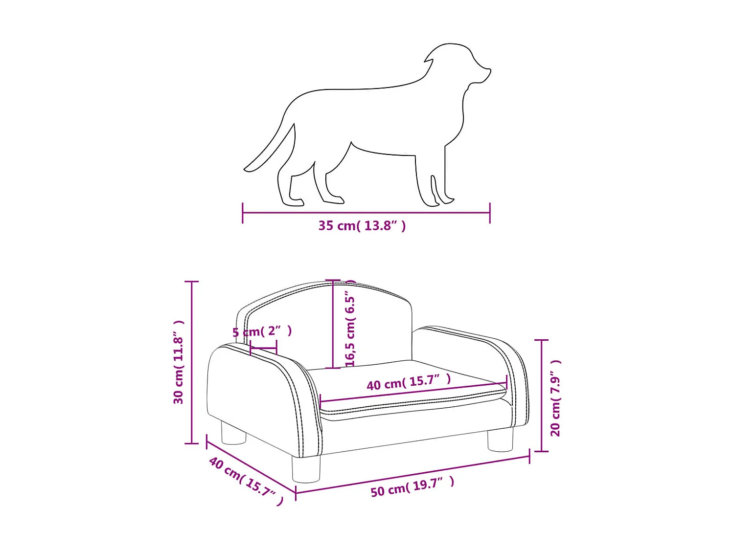 Nezihe  Lit pour cen crème 50x40x30 cm tissu