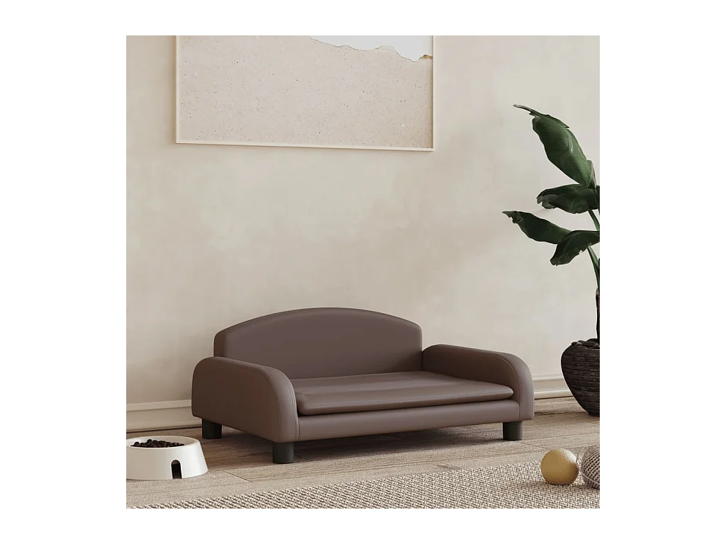 Nezihe  Lit pour cen marron 70x45x30 cm similicuir