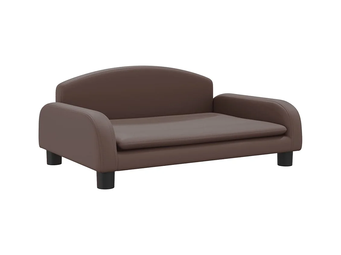 Nezihe  Cama para perros de cuero sintético marrón 70x45x30 cm