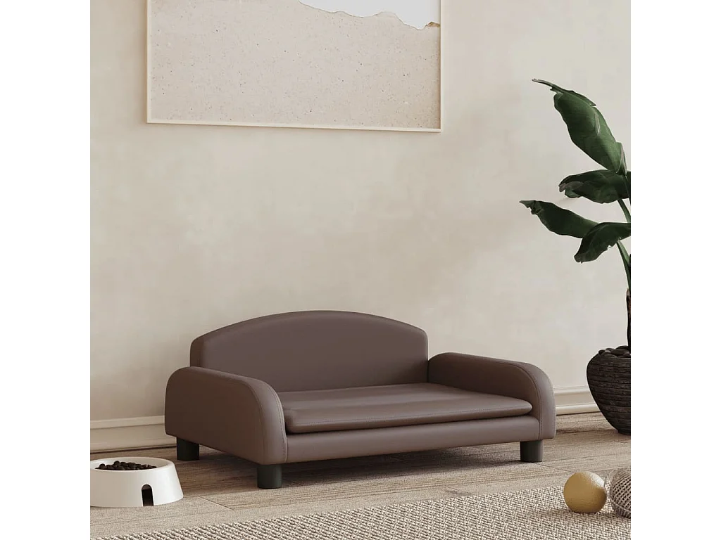 Nezihe  Lit pour cen marron 70x45x30 cm similicuir