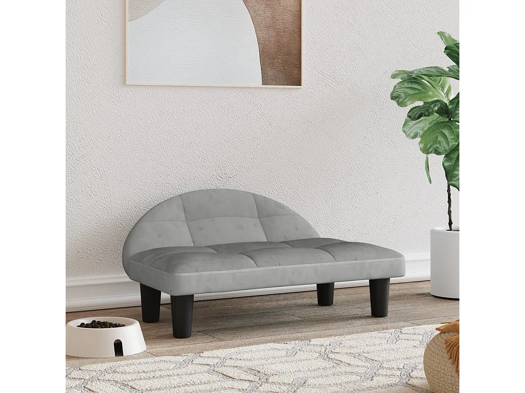 Fort Morgan  Lit pour cen gris clair 70x52x30 cm velours