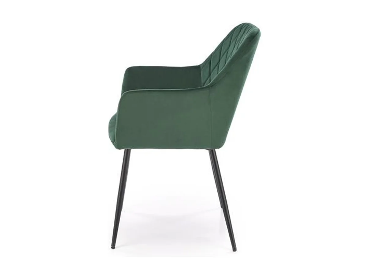 Chaise design en velours vert Ariane - Gris