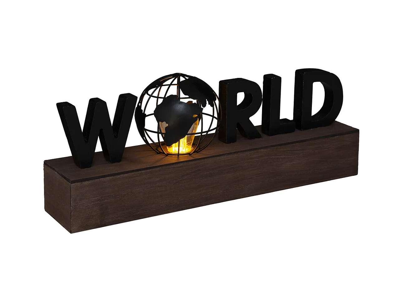Mot décoration led World L38 Noir - ATMOSPHERA