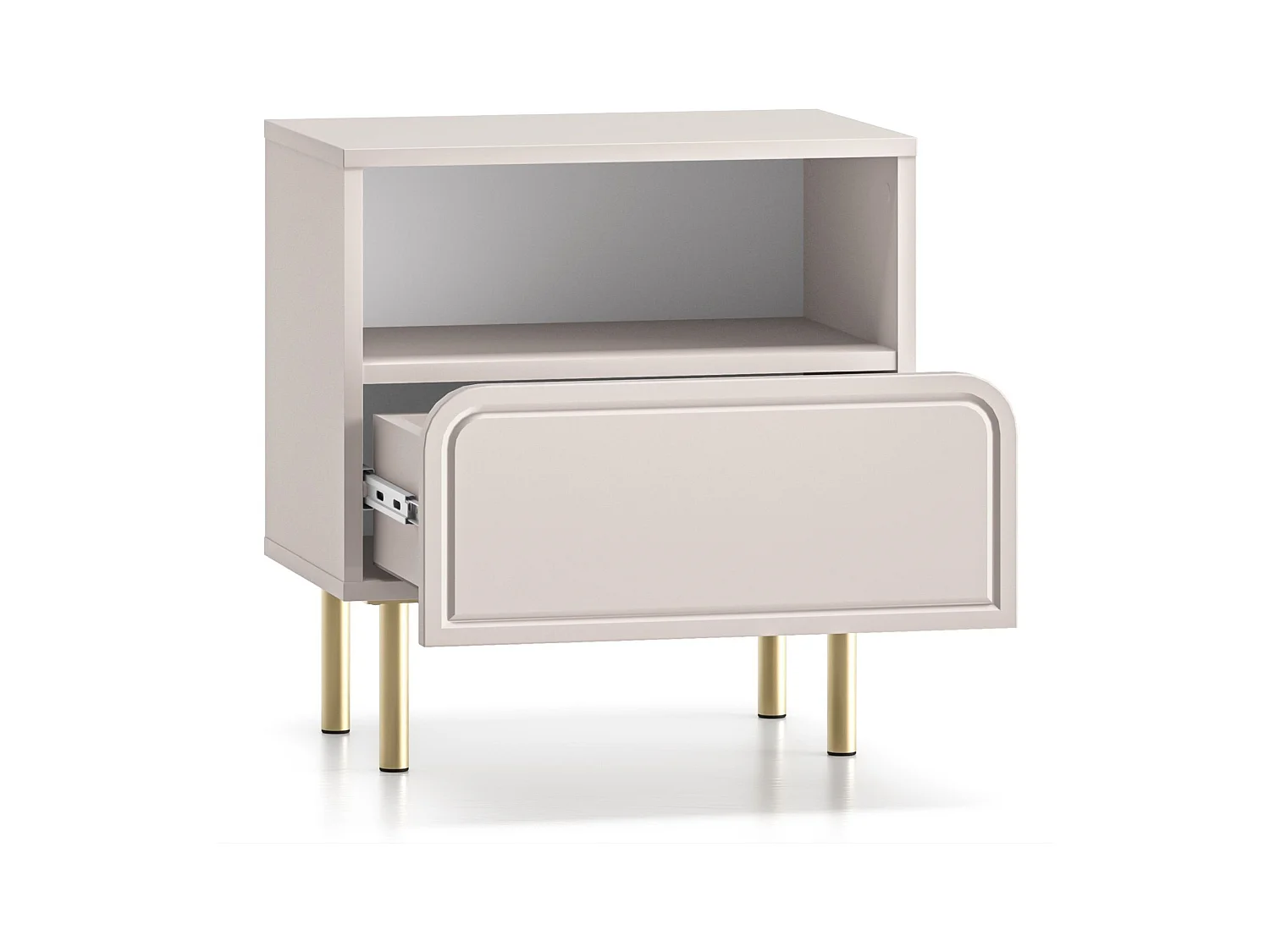 Table de chevet avec tiroir et niche - beige cachemire 50 cm - LOPPA