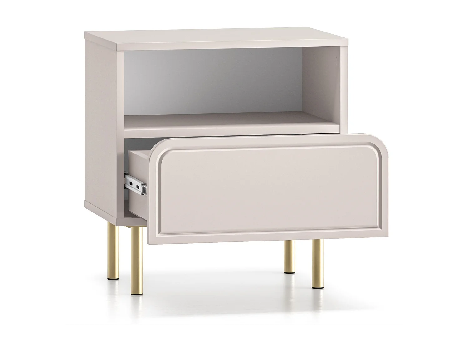 Table de chevet avec tiroir et niche - beige cachemire 50 cm - LOPPA