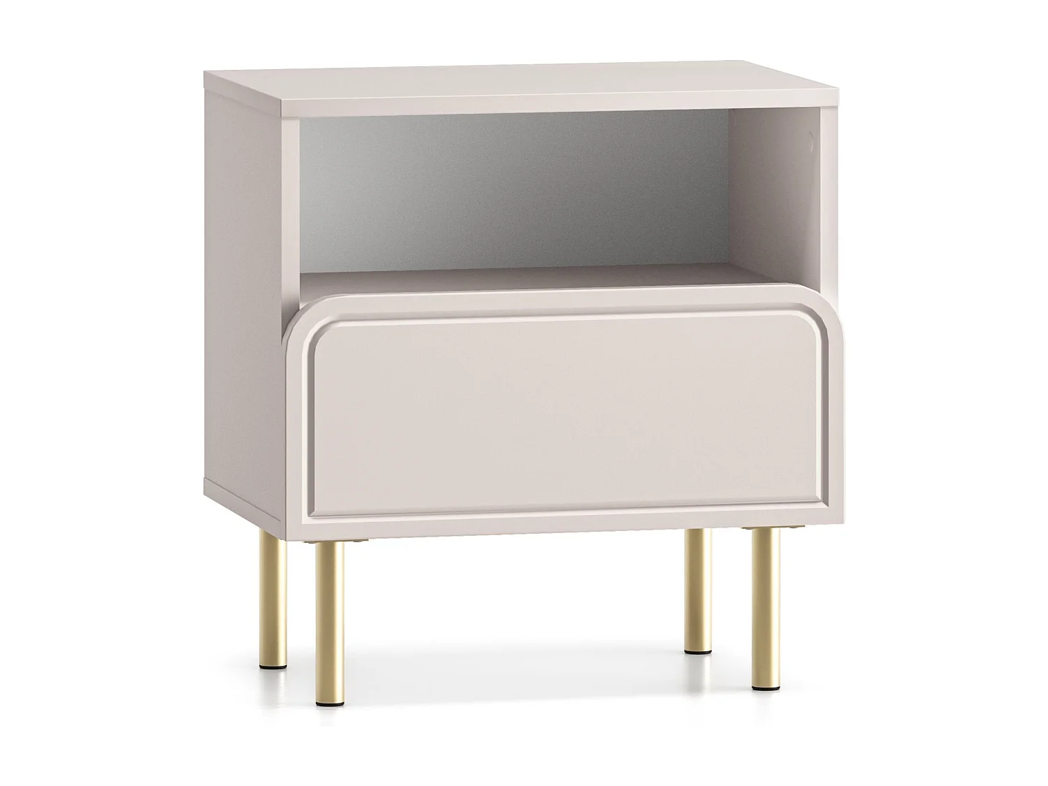 Table de chevet avec tiroir et niche - beige cachemire 50 cm - LOPPA