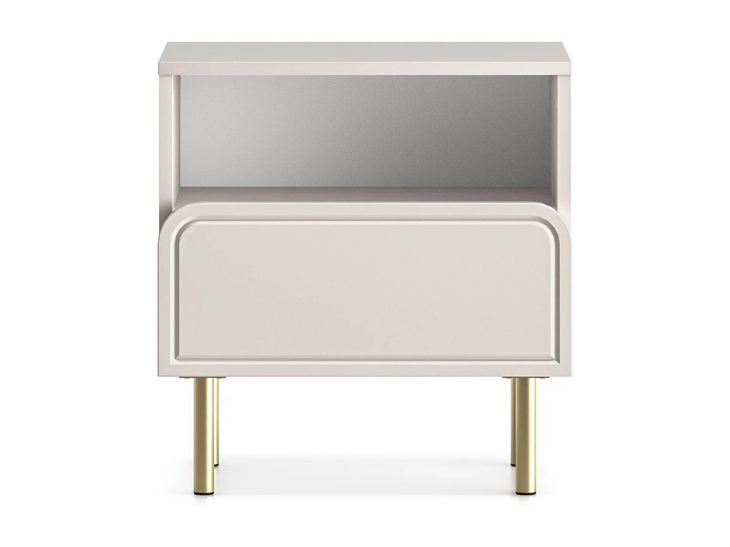 Table de chevet avec tiroir et niche - beige cachemire 50 cm - LOPPA