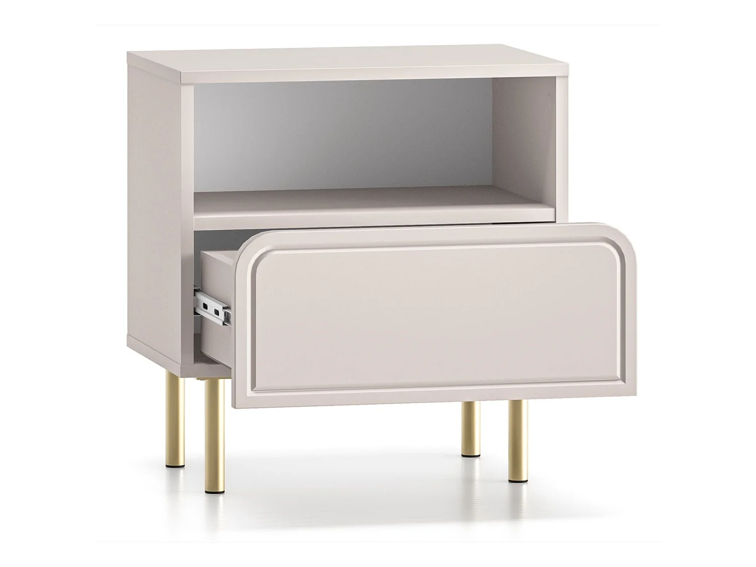 Table de chevet avec tiroir et niche - beige cachemire 50 cm - LOPPA