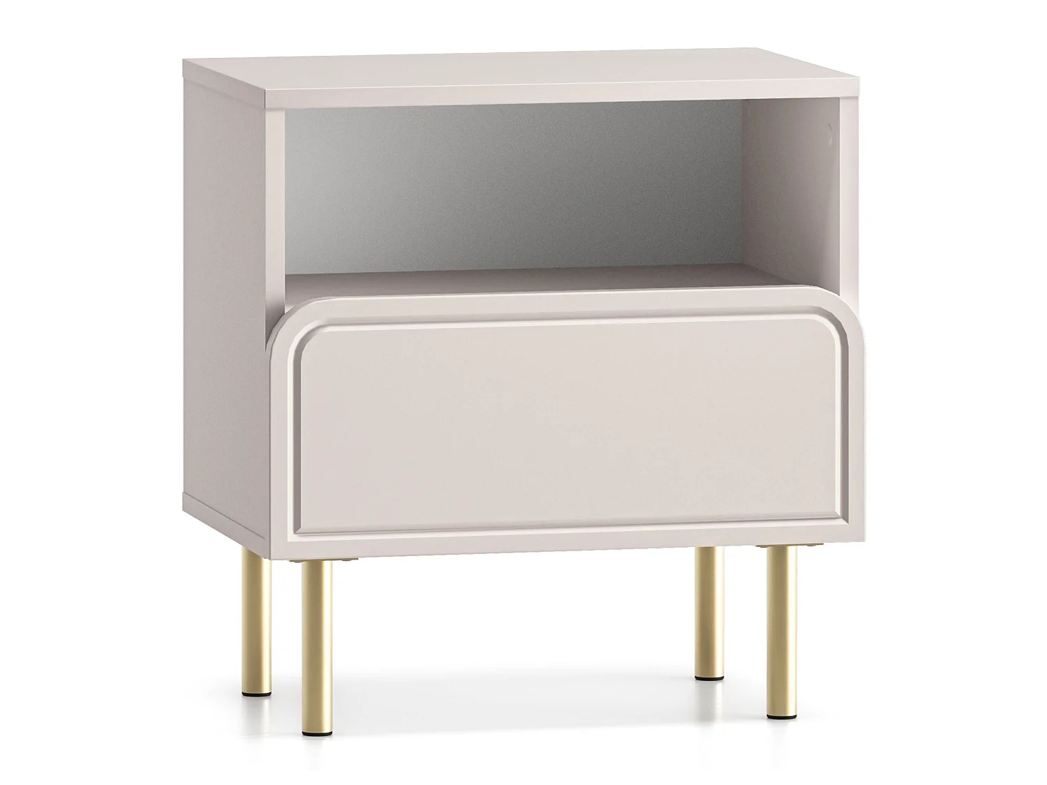 Table de chevet avec tiroir et niche - beige cachemire 50 cm - LOPPA