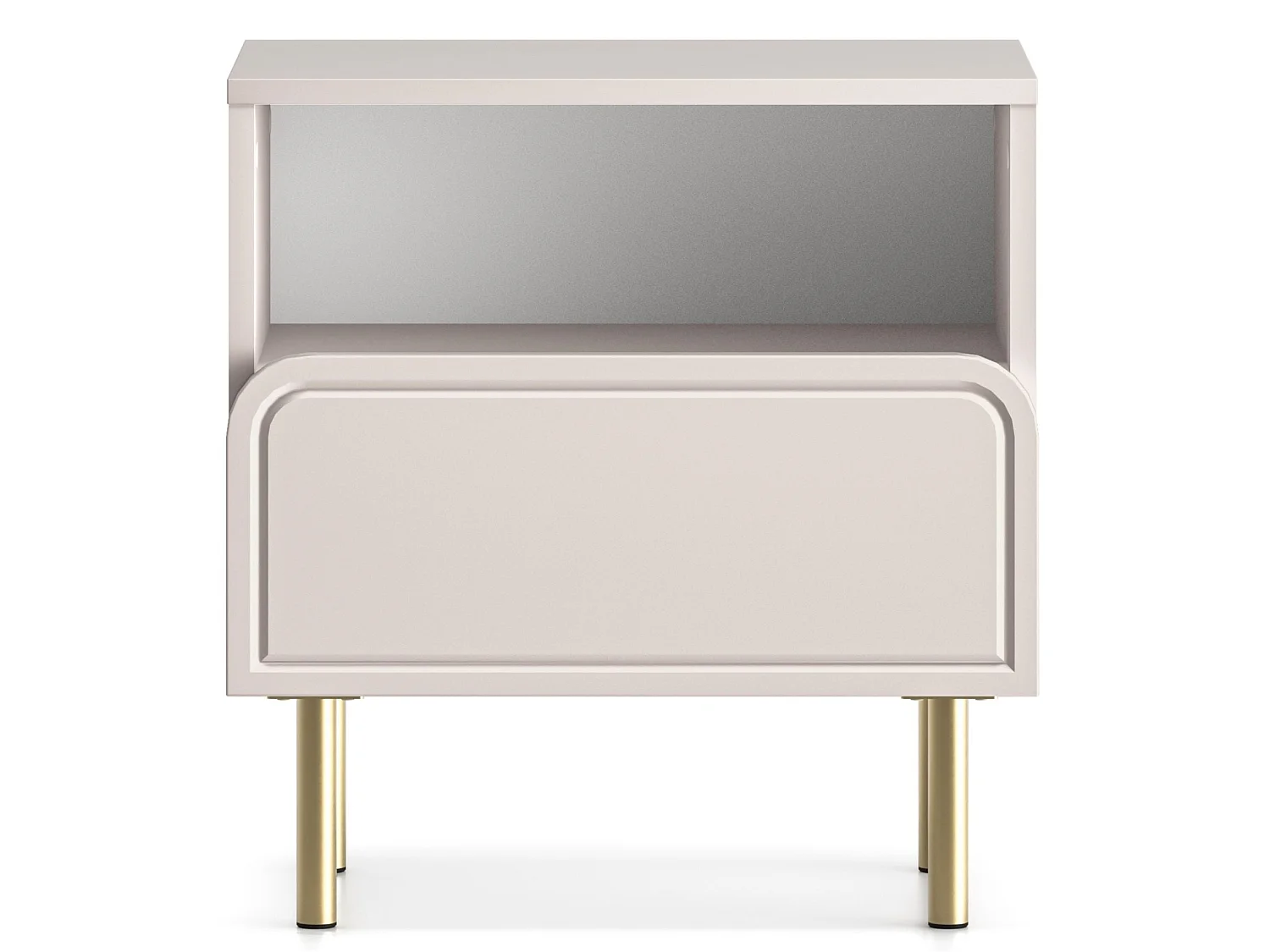 Table de chevet avec tiroir et niche - beige cachemire 50 cm - LOPPA