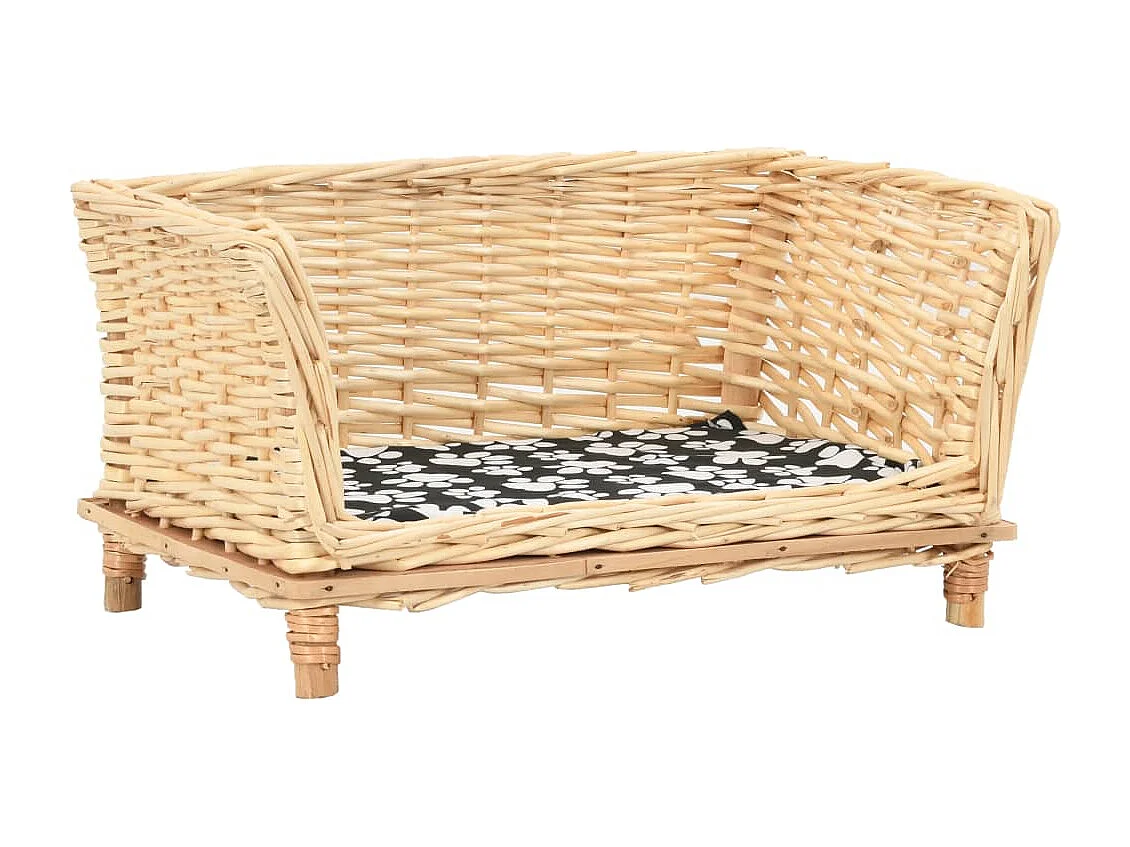 Louis-Léon  Panier pour cens avec coussin 50x33x30 cm Saule l