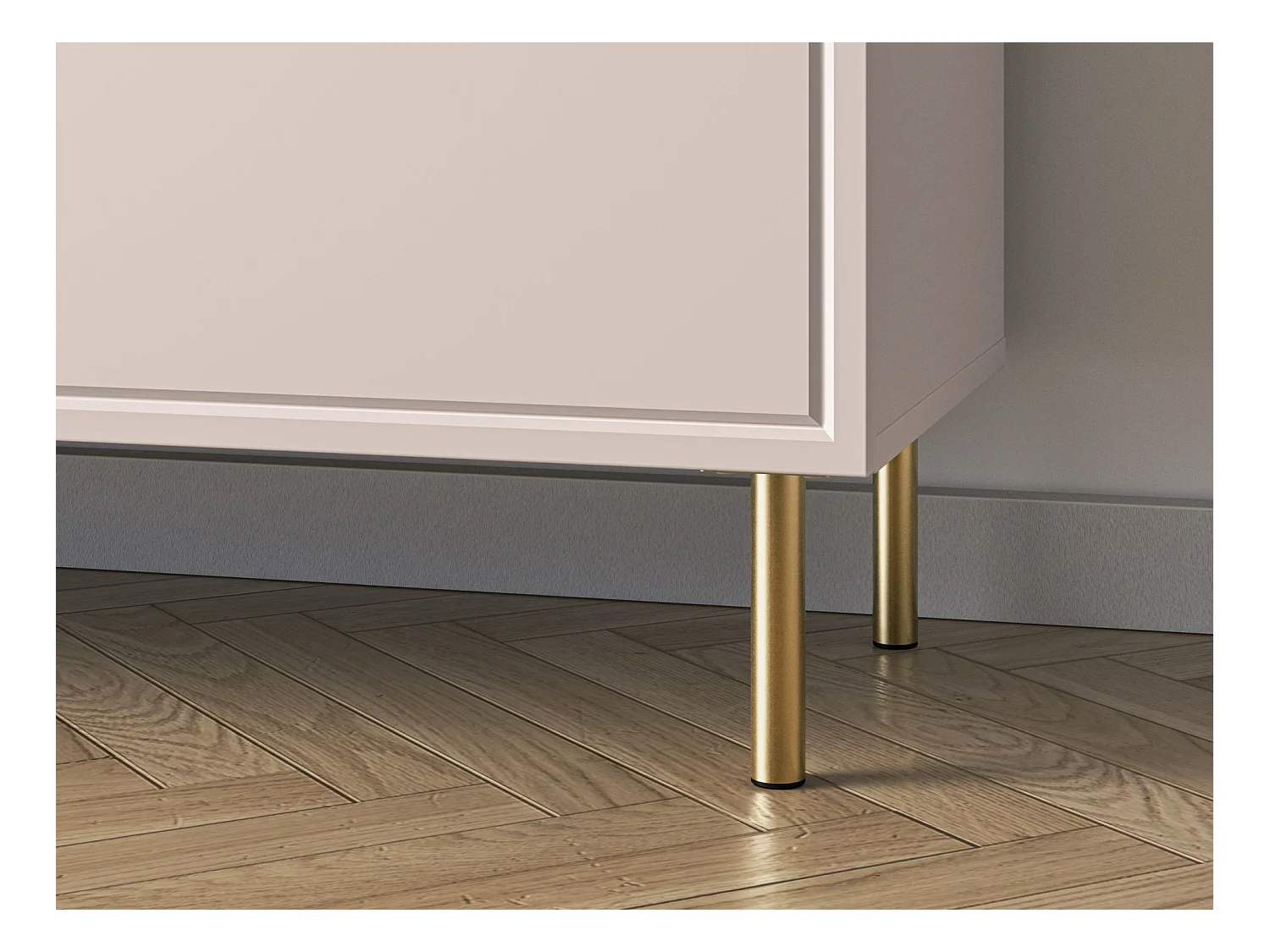 Buffet 1 porte avec 3 tiroirs - beige cachemire 120 cm - LOPPA