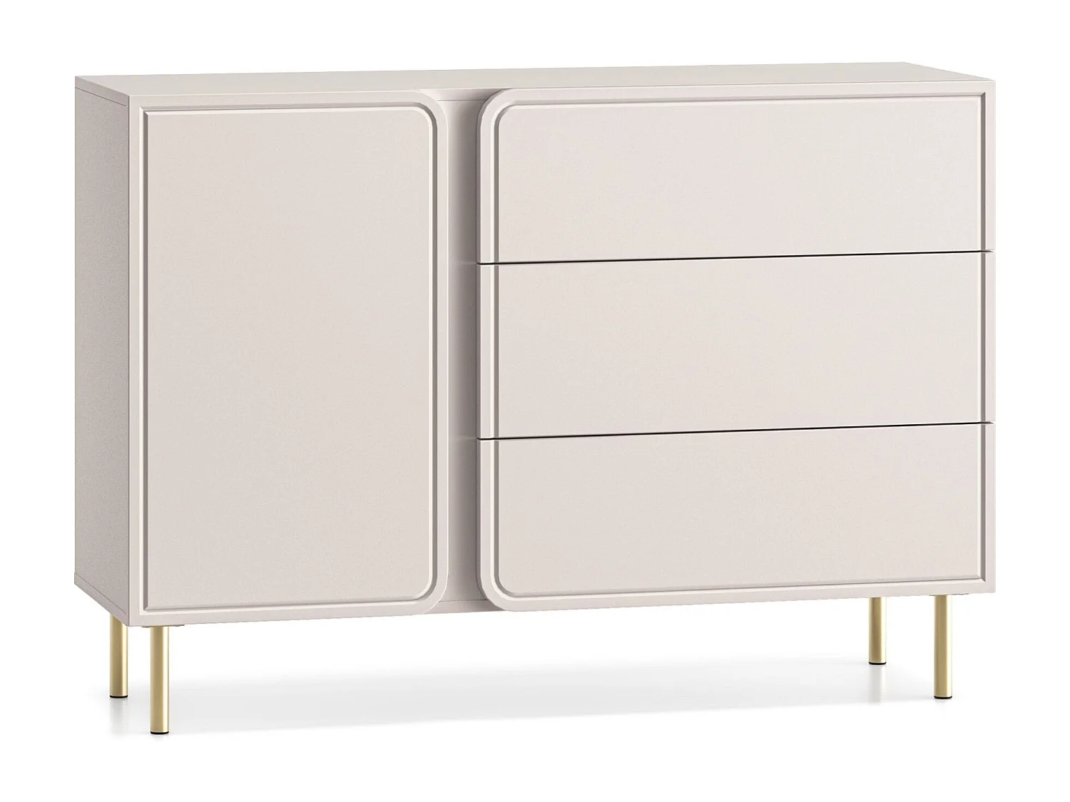 Dressoir 1-deurs – 3 lades – kasjmierbeige – 120 cm – LOPPA