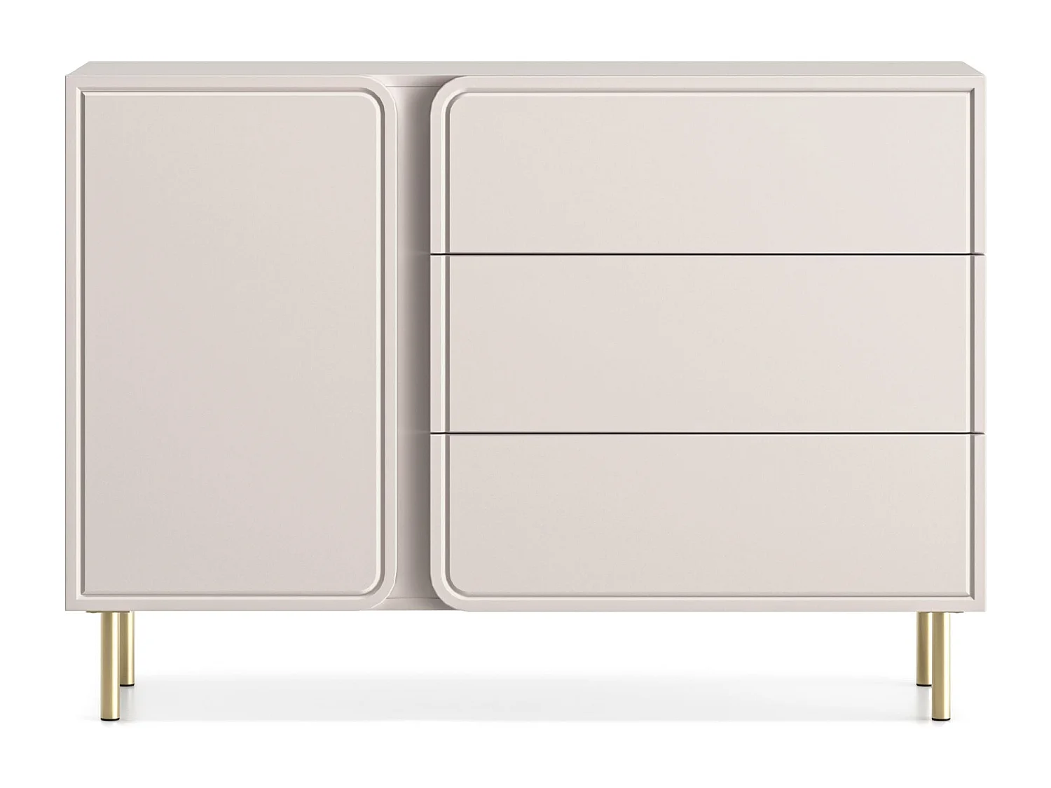 Dressoir 1-deurs – 3 lades – kasjmierbeige – 120 cm – LOPPA