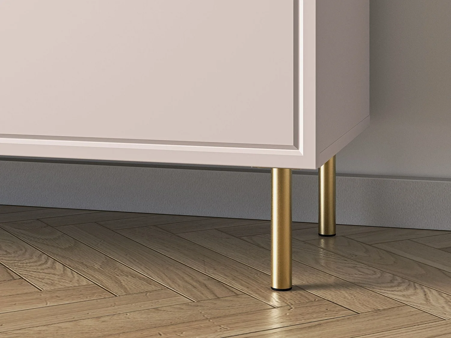 Buffet 1 porte avec 3 tiroirs - beige cachemire 120 cm - LOPPA