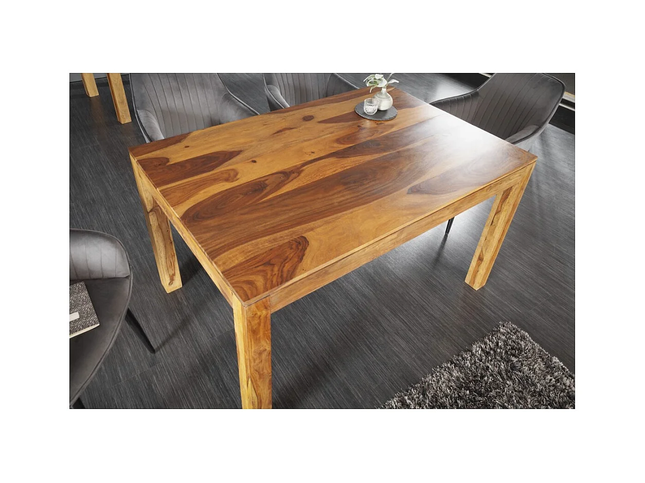 Table de salle à manger TAVINA – Rectangulaire 120 cm – Bois massif – Style rustique