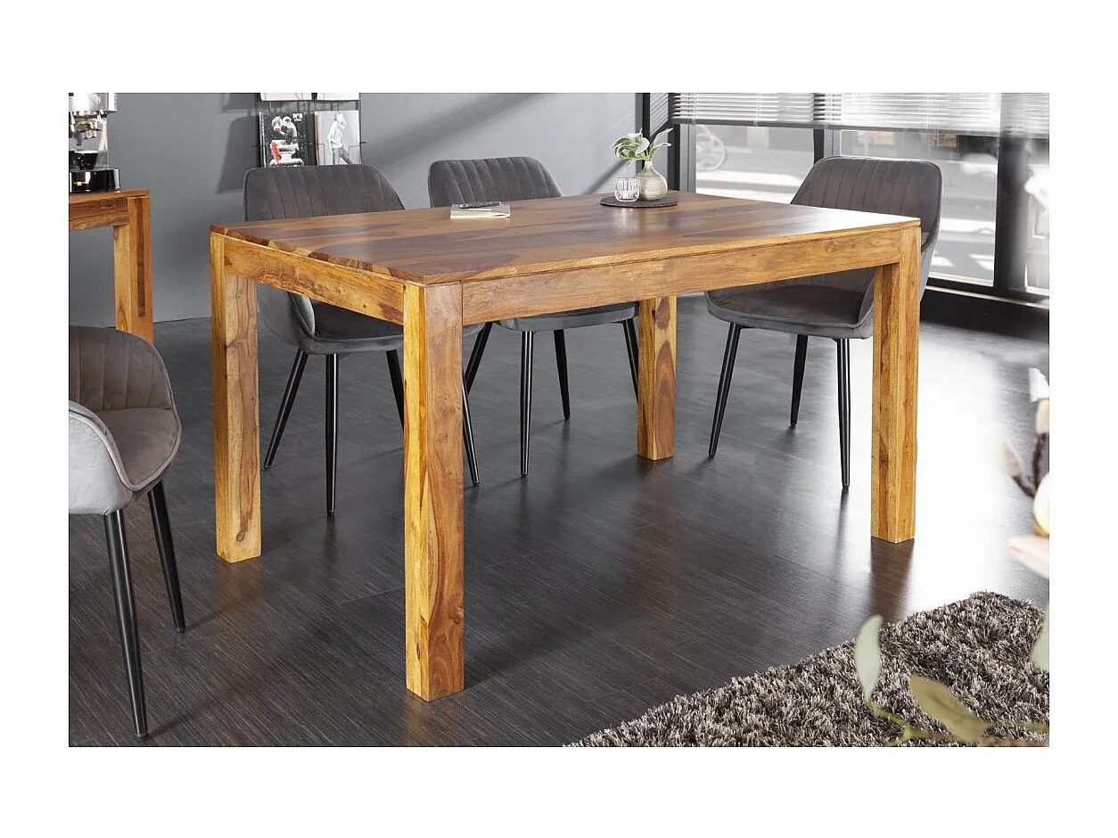 Table de salle à manger TAVINA – Rectangulaire 120 cm – Bois massif – Style rustique