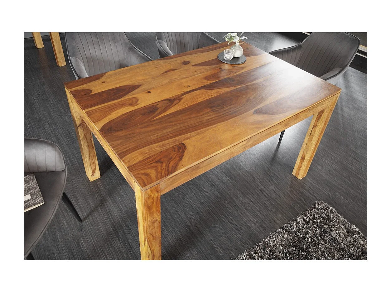 Table de salle à manger TAVINA – Rectangulaire 120 cm – Bois massif – Style rustique