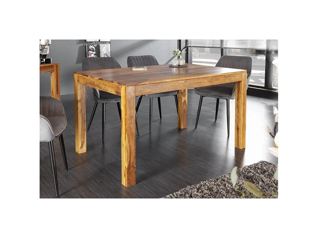 Table de salle à manger TAVINA – Rectangulaire 120 cm – Bois massif – Style rustique