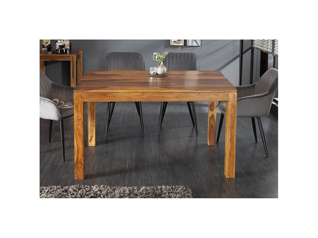 Table de salle à manger TAVINA – Rectangulaire 120 cm – Bois massif – Style rustique
