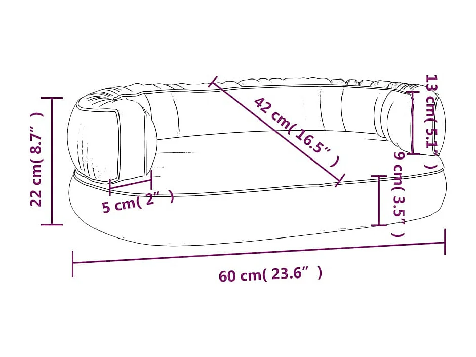 Aventura  Lit pour cen ergonomique Mousse Bleu foncé 60x42cm Similicuir