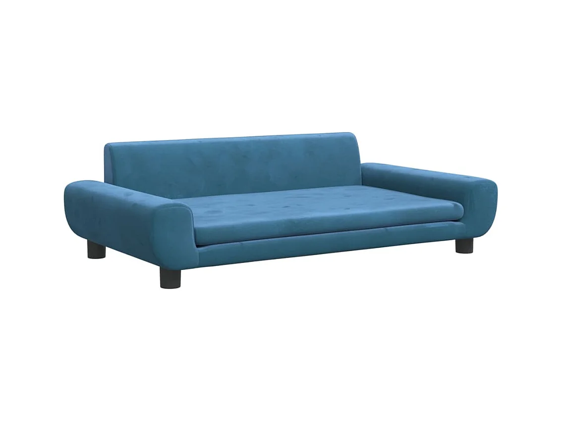 Fien  Lit pour cen bleu 100x54x33 cm velours