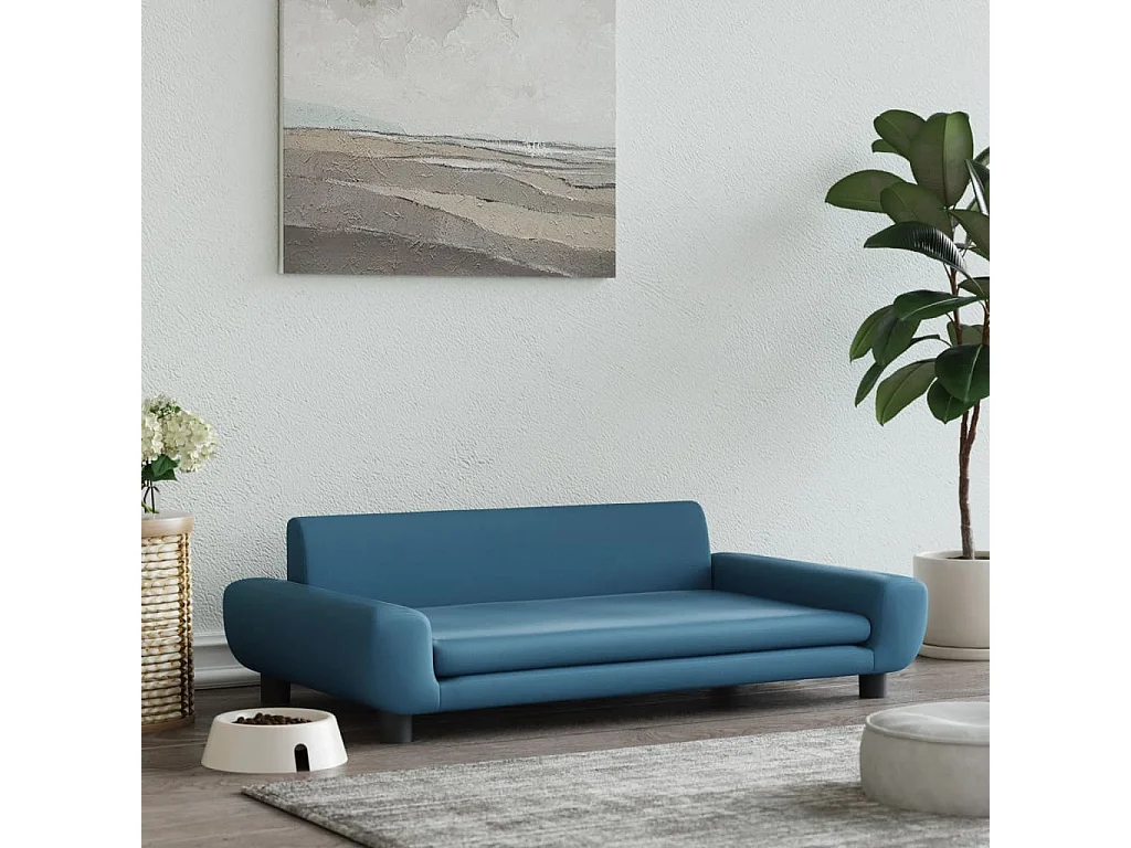 Fien  Lit pour cen bleu 100x54x33 cm velours