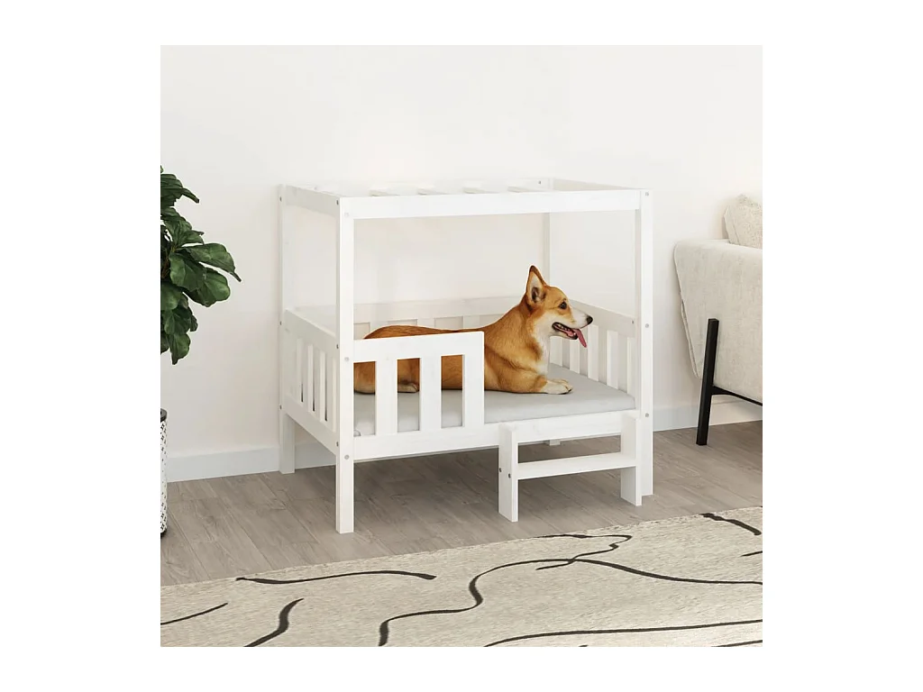 Varyn  Lit pour cen Blanc 95,5x73,5x90 cm Bois de pin solide