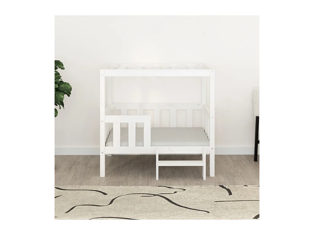 Varyn  Lit pour cen Blanc 95,5x73,5x90 cm Bois de pin solide