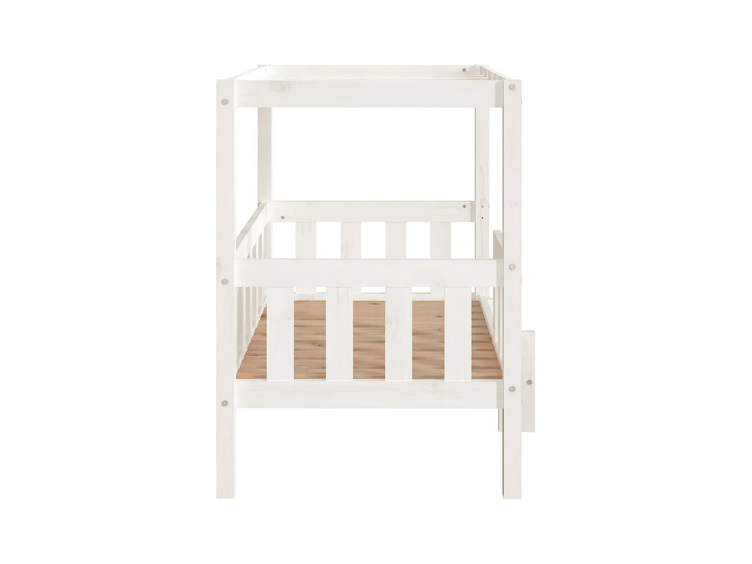 Varyn  Lit pour cen Blanc 95,5x73,5x90 cm Bois de pin solide