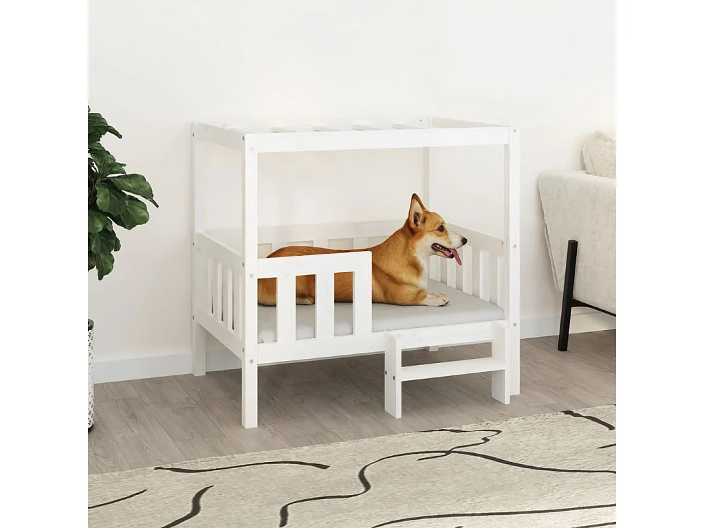 Varyn  Lit pour cen Blanc 95,5x73,5x90 cm Bois de pin solide