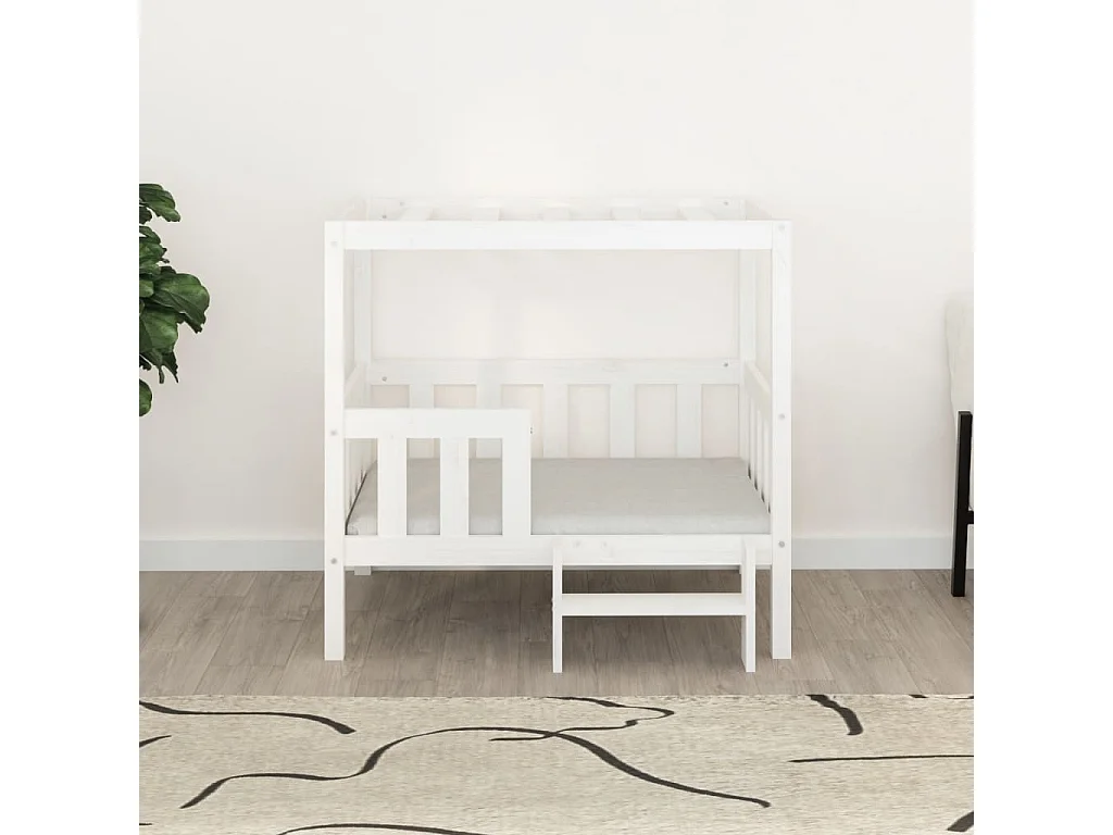 Varyn  Lit pour cen Blanc 95,5x73,5x90 cm Bois de pin solide