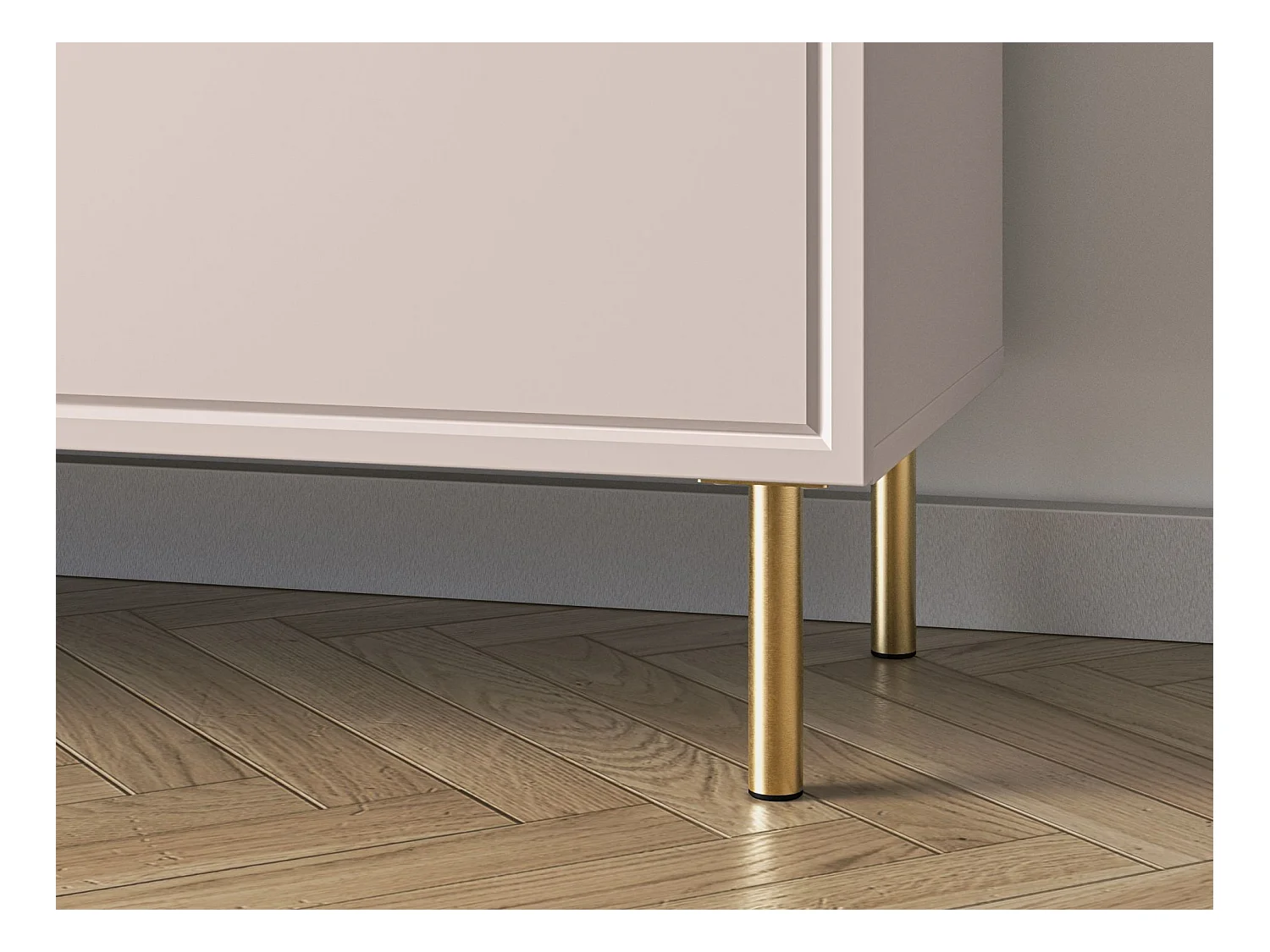 Buffet 2 portes avec 3 tiroirs - beige cachemire 160 cm - LOPPA