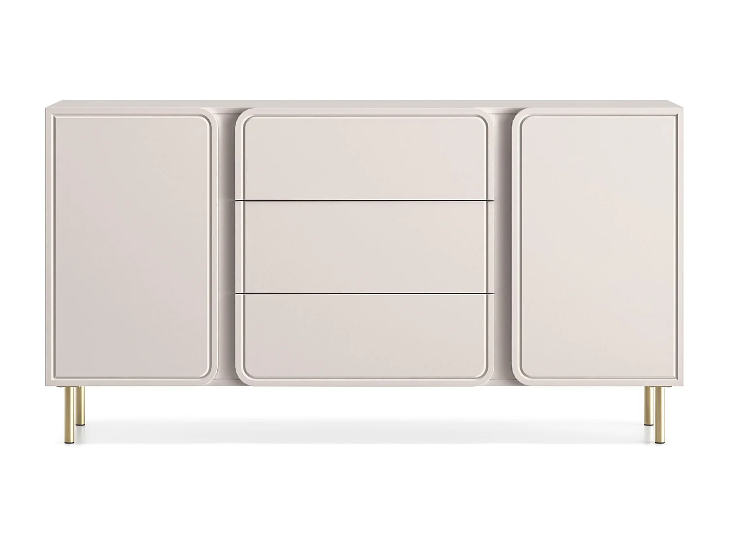 Dressoir 2-deurs – 3 lades – kasjmierbeige – 160 cm – LOPPA