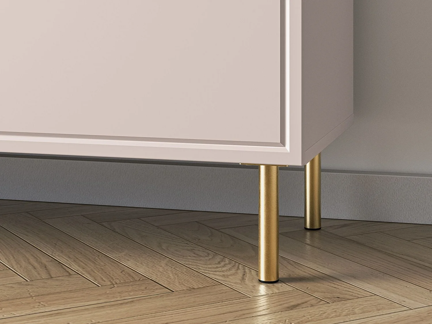 Buffet 2 portes avec 3 tiroirs - beige cachemire 160 cm - LOPPA