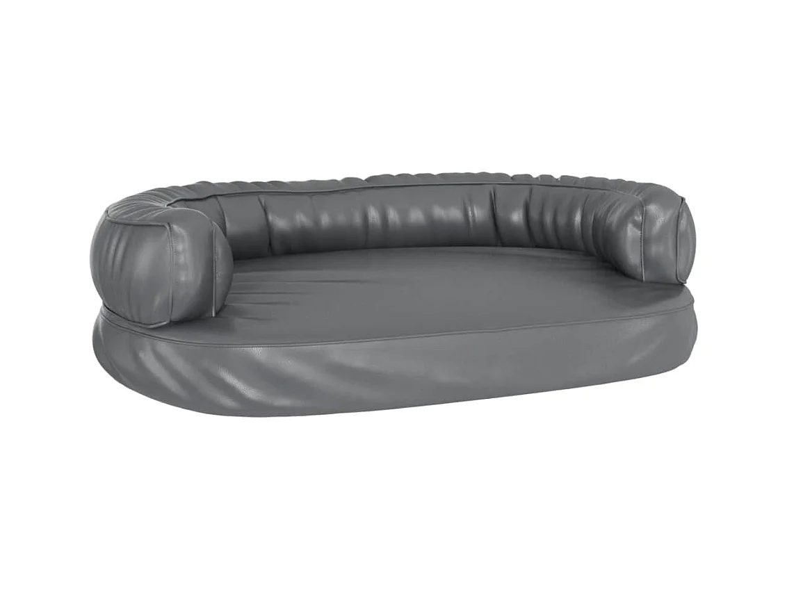 Aventura  Cama para perros de espuma cuero sintético gris 75x53 cm