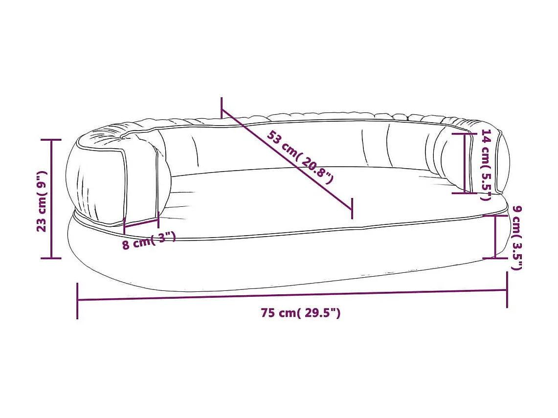 Aventura  Lit pour cen ergonomique Mousse Gris 75x53 cm Similicuir