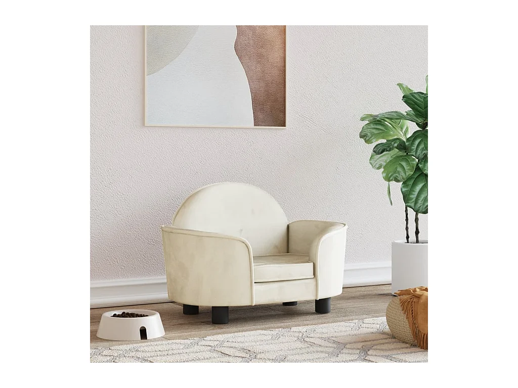 Ware Shoals  Lit pour cen crème 66x40x45 cm velours