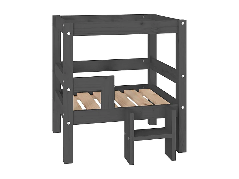 Varyn  Lit pour cen Gris 55,5x53,5x60 cm Bois de pin solide