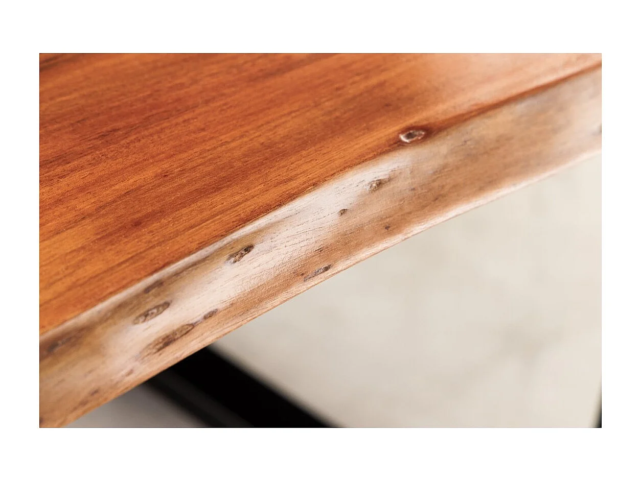 Table de salle à manger LAGUNA – Rectangulaire 160 cm – Bois massif d'acacia et résine époxy bleue