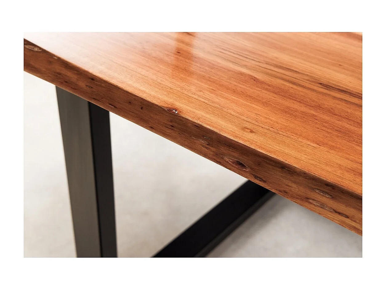 Table de salle à manger LAGUNA – Rectangulaire 160 cm – Bois massif d'acacia et résine époxy bleue