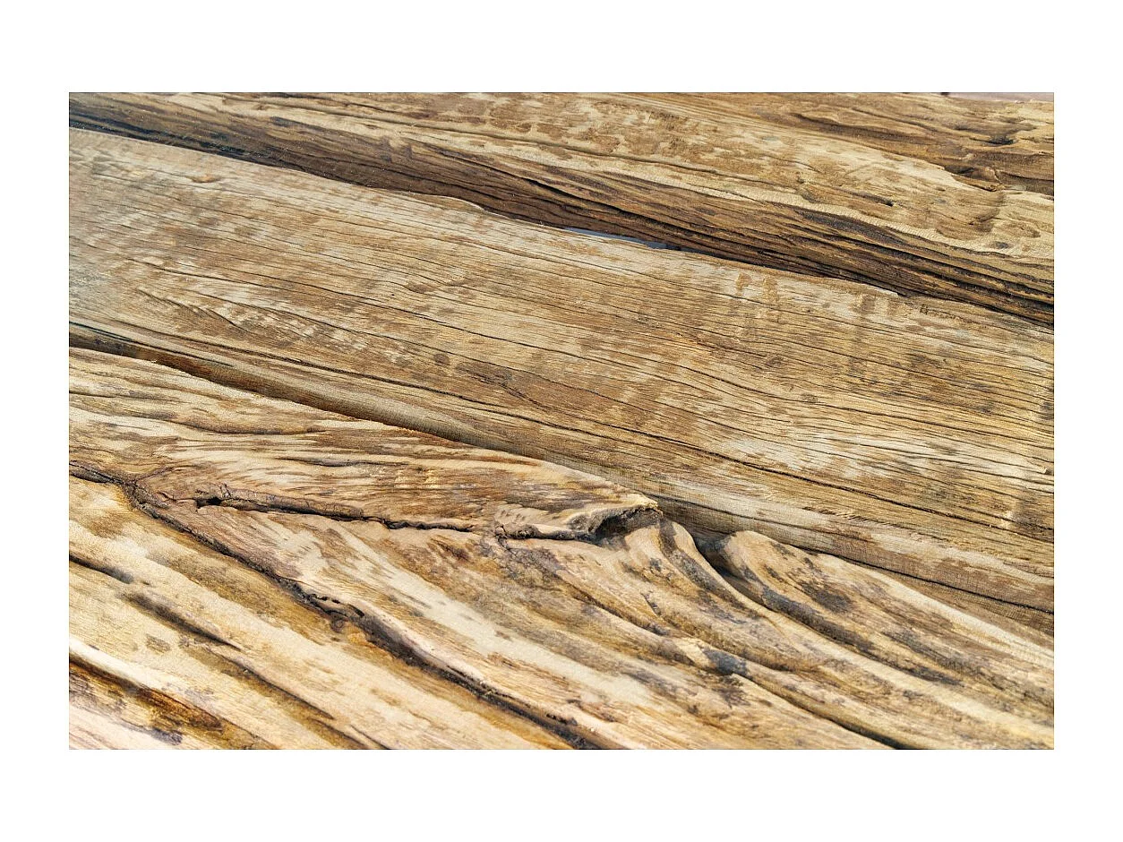 RAFTA eettafel – Rechthoekig 220 cm – Hout, metaal en glas – Industriële stijl