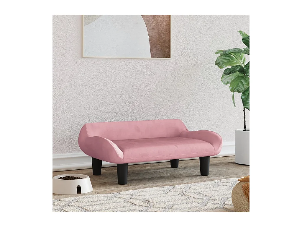 Kessel  Lit pour cen rose 70x40x24 cm velours