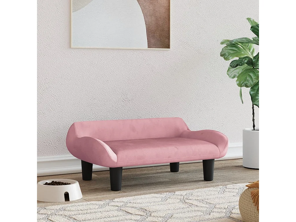 Kessel  Lit pour cen rose 70x40x24 cm velours