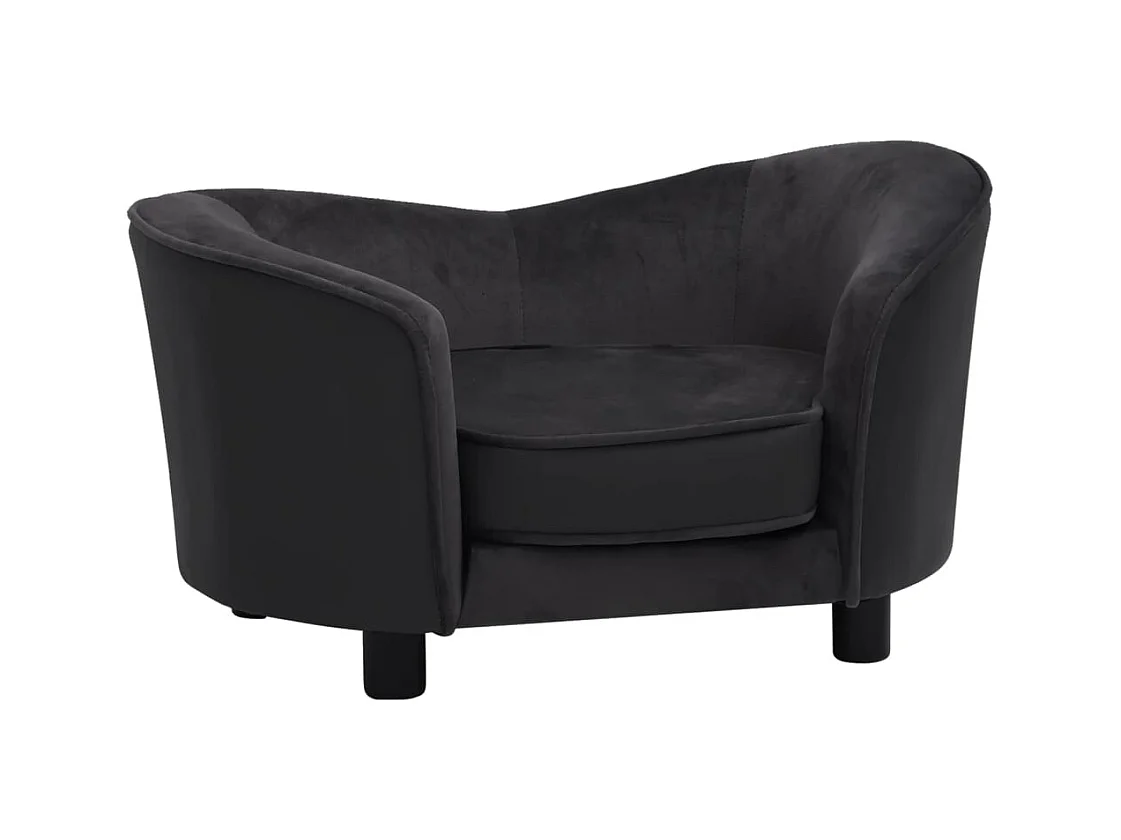 Vandœuvre-lès-Nancy  Canapé pour cen Noir 69x49x40 cm Peluche et similicuir