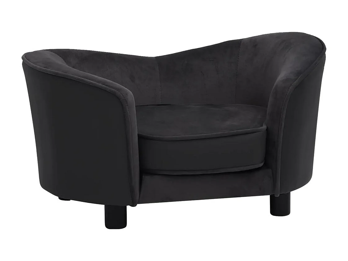 Vandœuvre-lès-Nancy  Canapé pour cen Noir 69x49x40 cm Peluche et similicuir